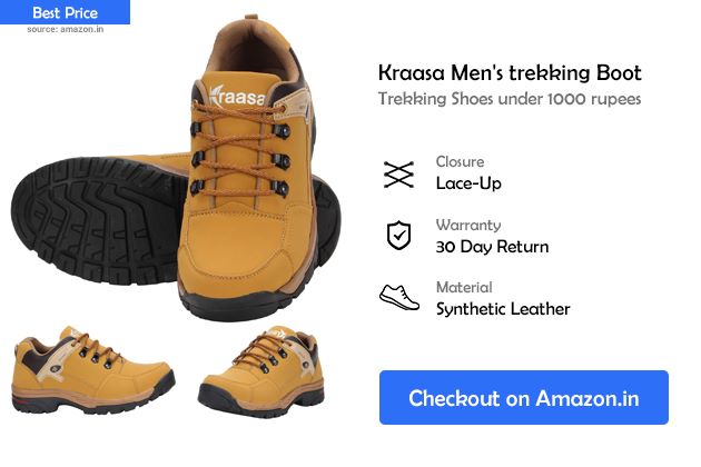 Kraasa Men's trekking Boot | Best Indian Treks Recommended Trekking and hiking shoes for men 