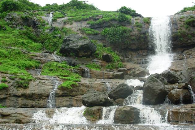 Bhaje waterfall during the Lohagad fort trek